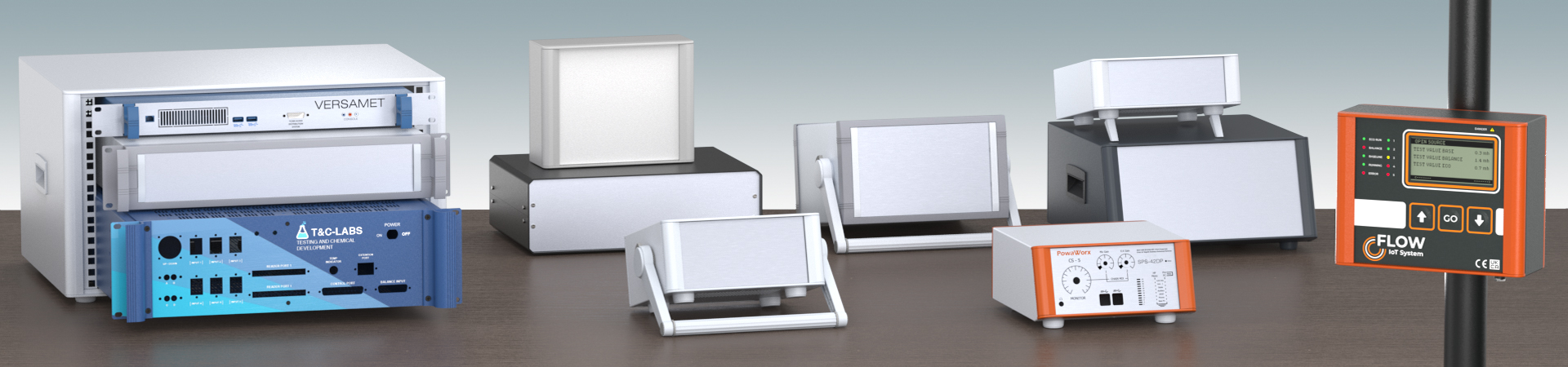 Boitiers pour instruments en aluminium et de boitiers pour rack 19